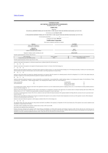 Thumbnail TechPrecision 10-K Annual Report 2023