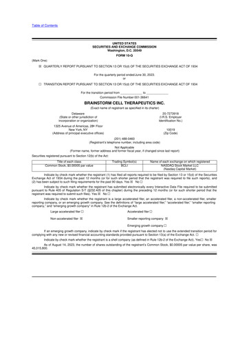 Vorschaubild BrainStorm Cell Therapeutics 10-Q Quartalsbericht 2023 