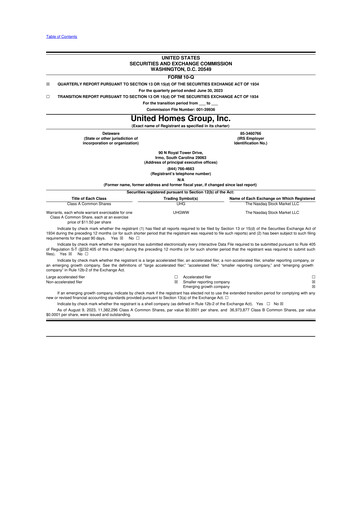 Vorschaubild United Homes Group 10-Q Quartalsbericht 2023 