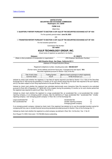 Miniature KULR Technology Group 10-Q Rapport trimestriel 2023 