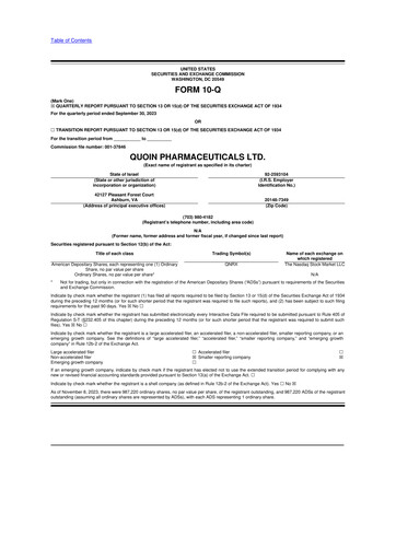 Vorschaubild Quoin Pharmaceuticals 10-Q Quartalsbericht 2023 