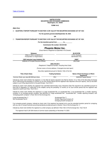 Thumbnail Phoenix Motor 10-Q Quarterly Report FY2023 
