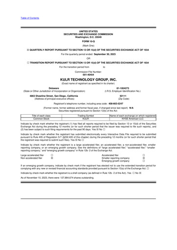 Miniature KULR Technology Group 10-Q Rapport trimestriel 2023 