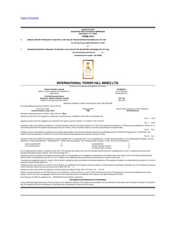 Thumbnail International Tower Hill Mines 10-K Annual Report 2023