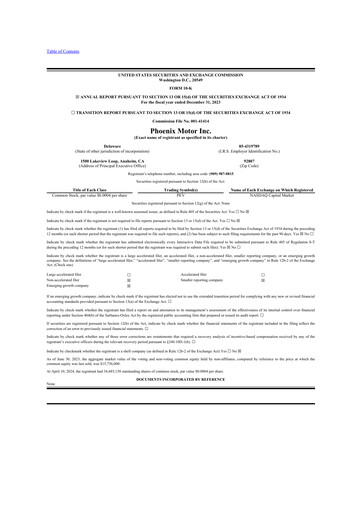 Thumbnail Phoenix Motor 10-K Annual Report 2023