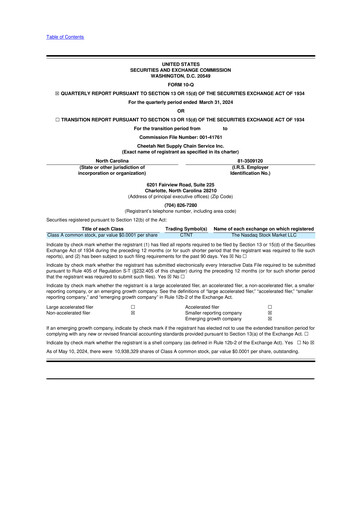Thumbnail Cheetah Net Supply Chain Service 10-Q Quarterly Report FY2024 