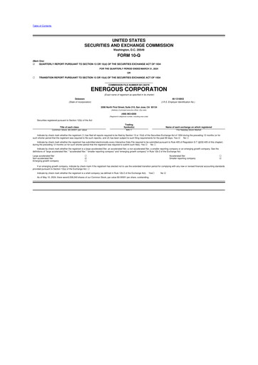 Miniature Energous 10-Q Rapport trimestriel 2024 