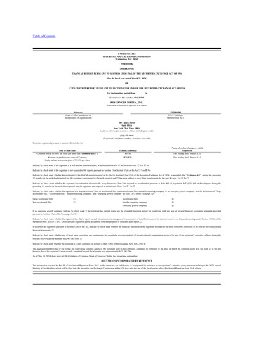 Thumbnail Reservoir Media 10-K Annual Report 2024