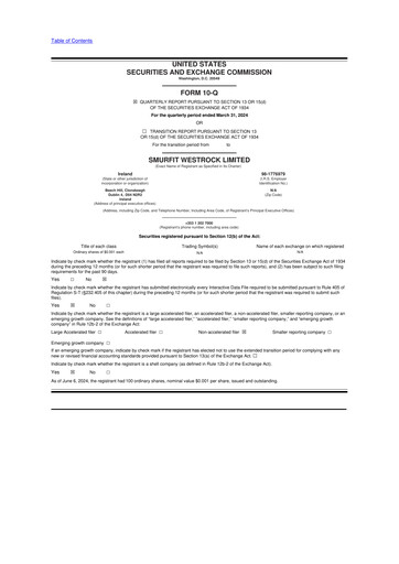 Vorschaubild Smurfit Westrock 10-Q Quartalsbericht 2024 