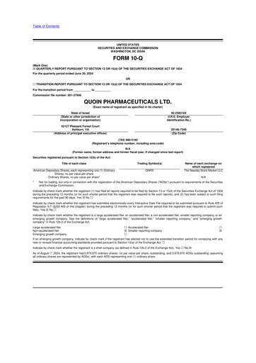 Vorschaubild Quoin Pharmaceuticals 10-Q Quartalsbericht 2024 