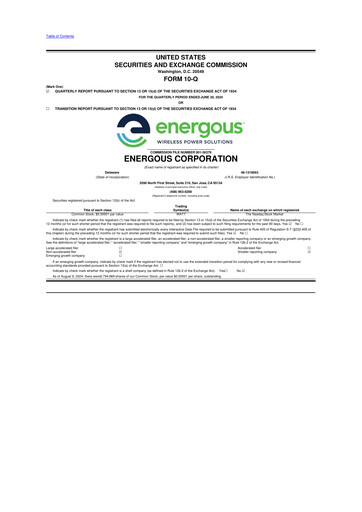 Miniature Energous 10-Q Rapport trimestriel 2024 