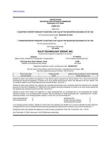 Miniature KULR Technology Group 10-Q Rapport trimestriel 2024 
