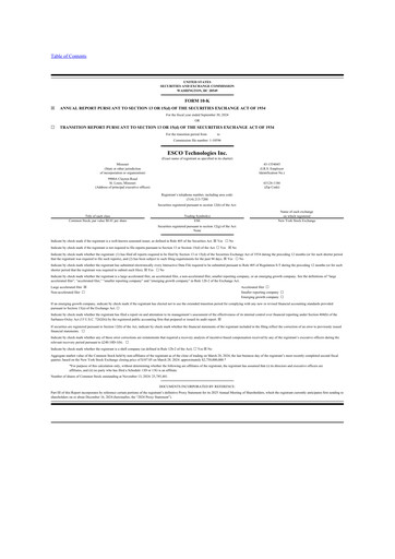 Thumbnail ESCO Technologies
 10-K Annual Report 2024