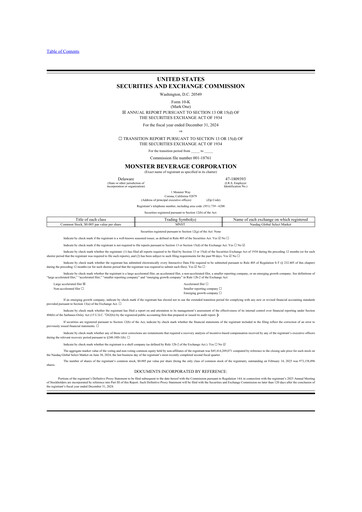 Thumbnail Monster Beverage 10-K Annual Report 2024