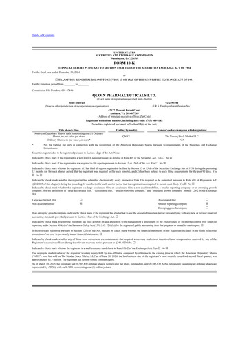 Thumbnail Quoin Pharmaceuticals 10-K Annual Report 2024