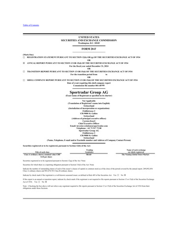 Thumbnail Sportradar 20-F Annual Report 2024