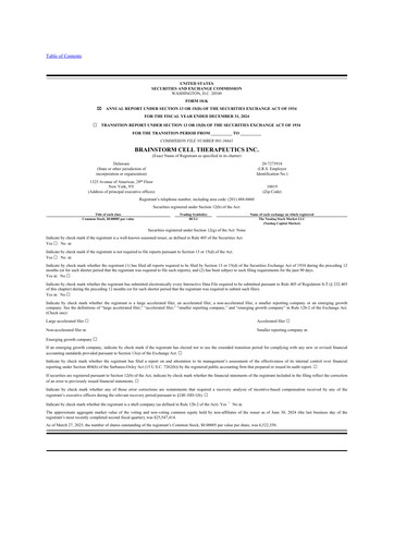 Vorschaubild BrainStorm Cell Therapeutics 10-K Jahresbericht 2024