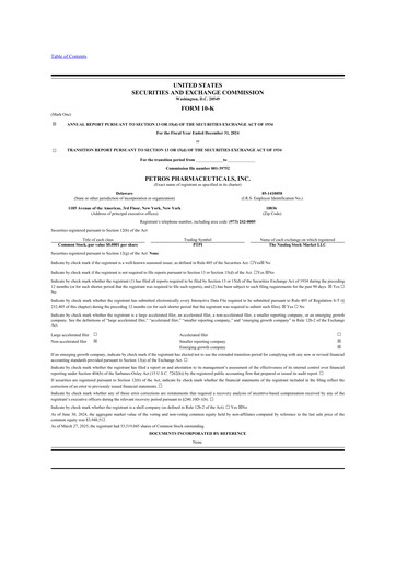 Vorschaubild Petros Pharmaceuticals 10-K Jahresbericht 2024