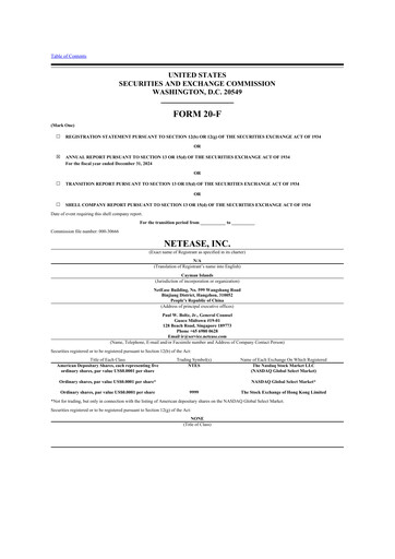 Vorschaubild NetEase 20-F Jahresbericht 2024