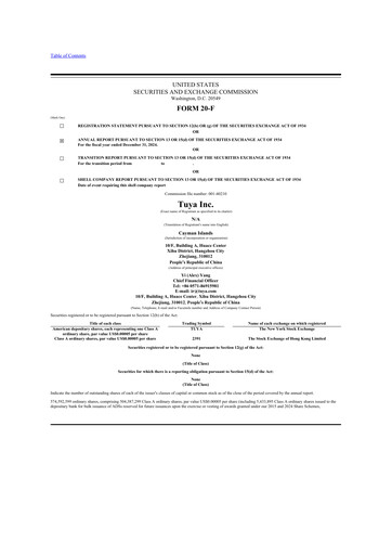 Vorschaubild Tuya Inc. 20-F Jahresbericht 2024