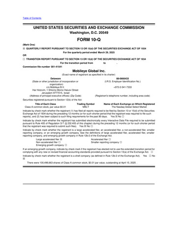 Vorschaubild Mobileye 10-Q Quartalsbericht 2025 