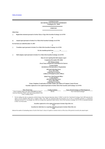 Thumbnail BIT Mining (500.com) 20-F Annual Report 2024