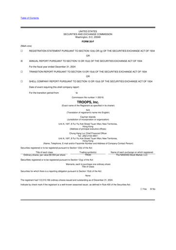 Vorschaubild TROOPS, Inc. 20-F Jahresbericht 2024