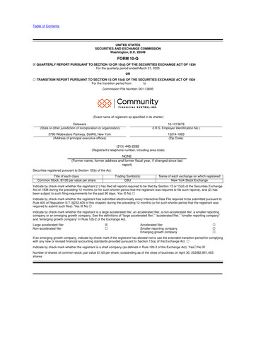 Thumbnail Community Financial System 10-Q Quarterly Report FY2025 