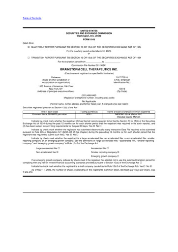 Vorschaubild BrainStorm Cell Therapeutics 10-Q Quartalsbericht 2025 