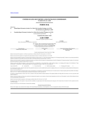 Thumbnail AAR 10-K Annual Report 2025