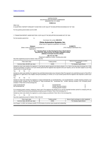 Thumbnail China Automotive Systems 10-Q Quarterly Report FY2025 