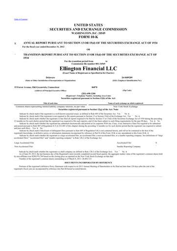 Thumbnail Ellington Financial
 10-K Annual Report 2012