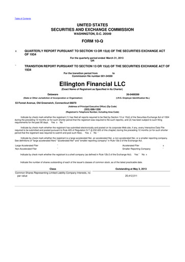 Thumbnail Ellington Financial
 10-Q Quarterly Report FY2013 