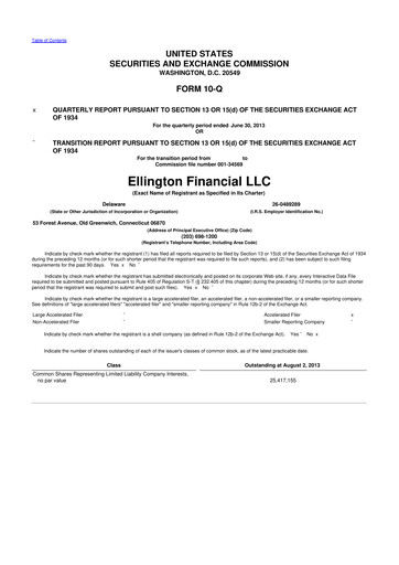 Thumbnail Ellington Financial
 10-Q Quarterly Report FY2013 