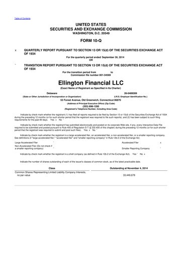 Thumbnail Ellington Financial
 10-Q Quarterly Report FY2014 