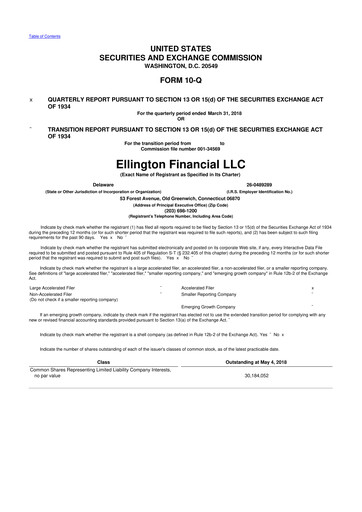 Thumbnail Ellington Financial
 10-Q Quarterly Report FY2018 