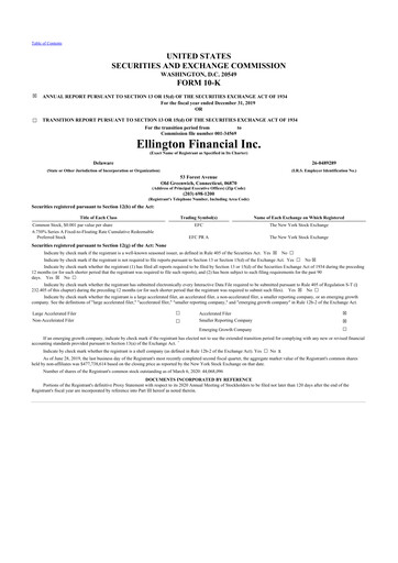 Thumbnail Ellington Financial
 10-K Annual Report 2019