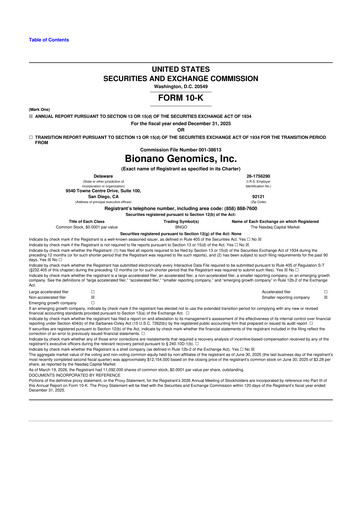 Miniature Bionano Genomics
 10-K Rapport annuel 2025