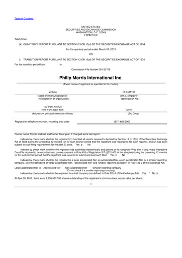 Vorschaubild Philip Morris International 10-Q Quartalsbericht 2013 