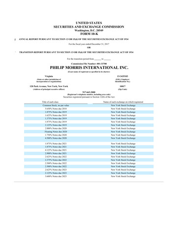 Thumbnail Philip Morris International 10-K Annual Report 2017