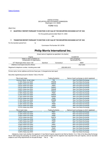 Vorschaubild Philip Morris International 10-Q Quartalsbericht 2023 