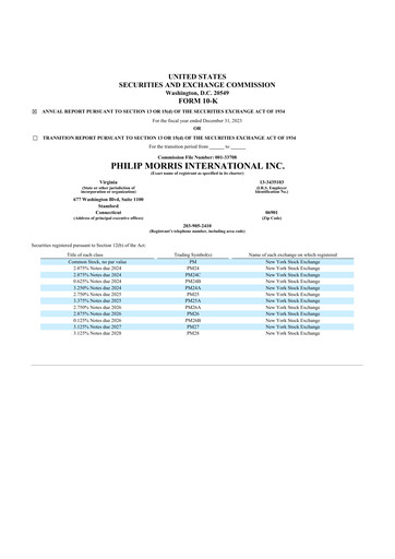 Thumbnail Philip Morris International 10-K Annual Report 2023