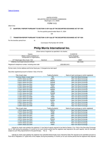 Vorschaubild Philip Morris International 10-Q Quartalsbericht 2024 