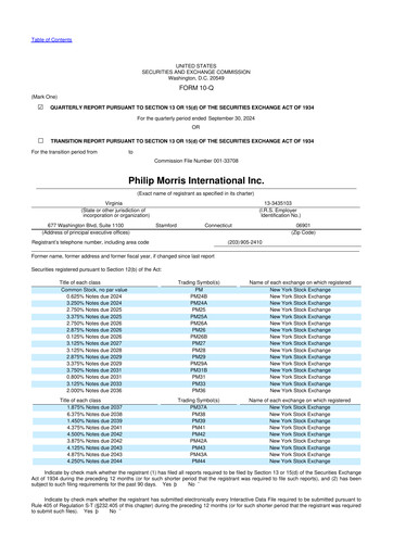 Vorschaubild Philip Morris International 10-Q Quartalsbericht 2024 