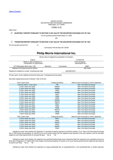 Vorschaubild Philip Morris International 10-Q Quartalsbericht 2025 