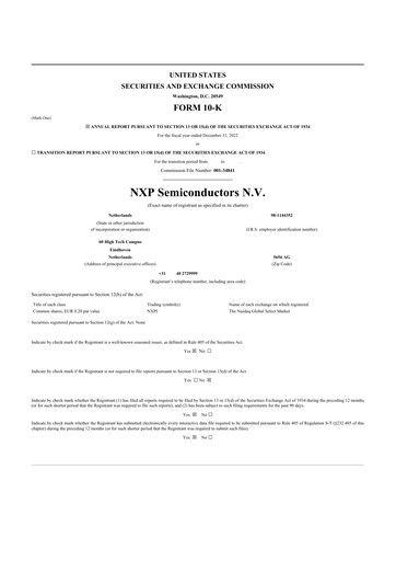 Thumbnail NXP Semiconductors 10-K Annual Report 2022