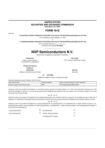 Vorschaubild NXP Semiconductors 10-Q Quartalsbericht 2024 