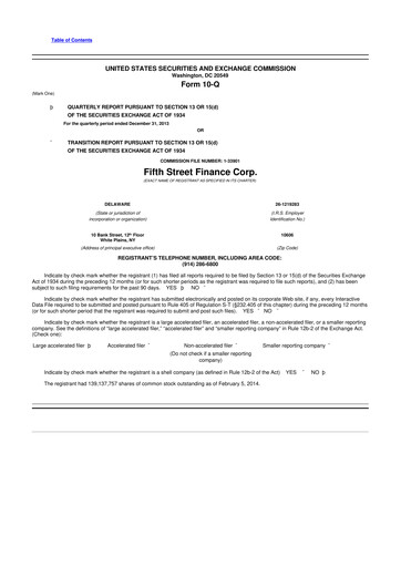 Thumbnail Oaktree Specialty Lending Corporation 10-Q Quarterly Report FY 