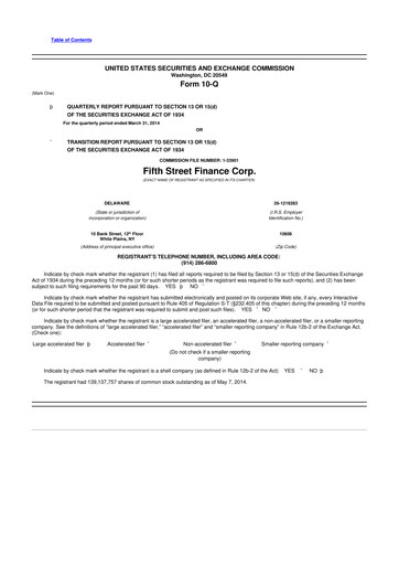 Thumbnail Oaktree Specialty Lending Corporation 10-Q Quarterly Report FY 