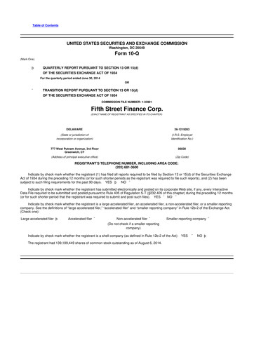 Thumbnail Oaktree Specialty Lending Corporation 10-Q Quarterly Report FY 